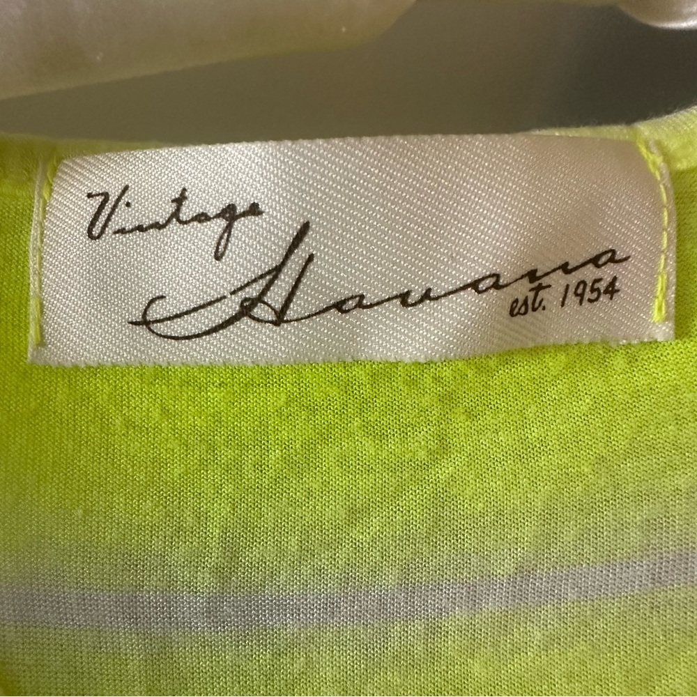 Vintage Havana Neon Yellow / White Striped Tank Top - Picture 4 of 7